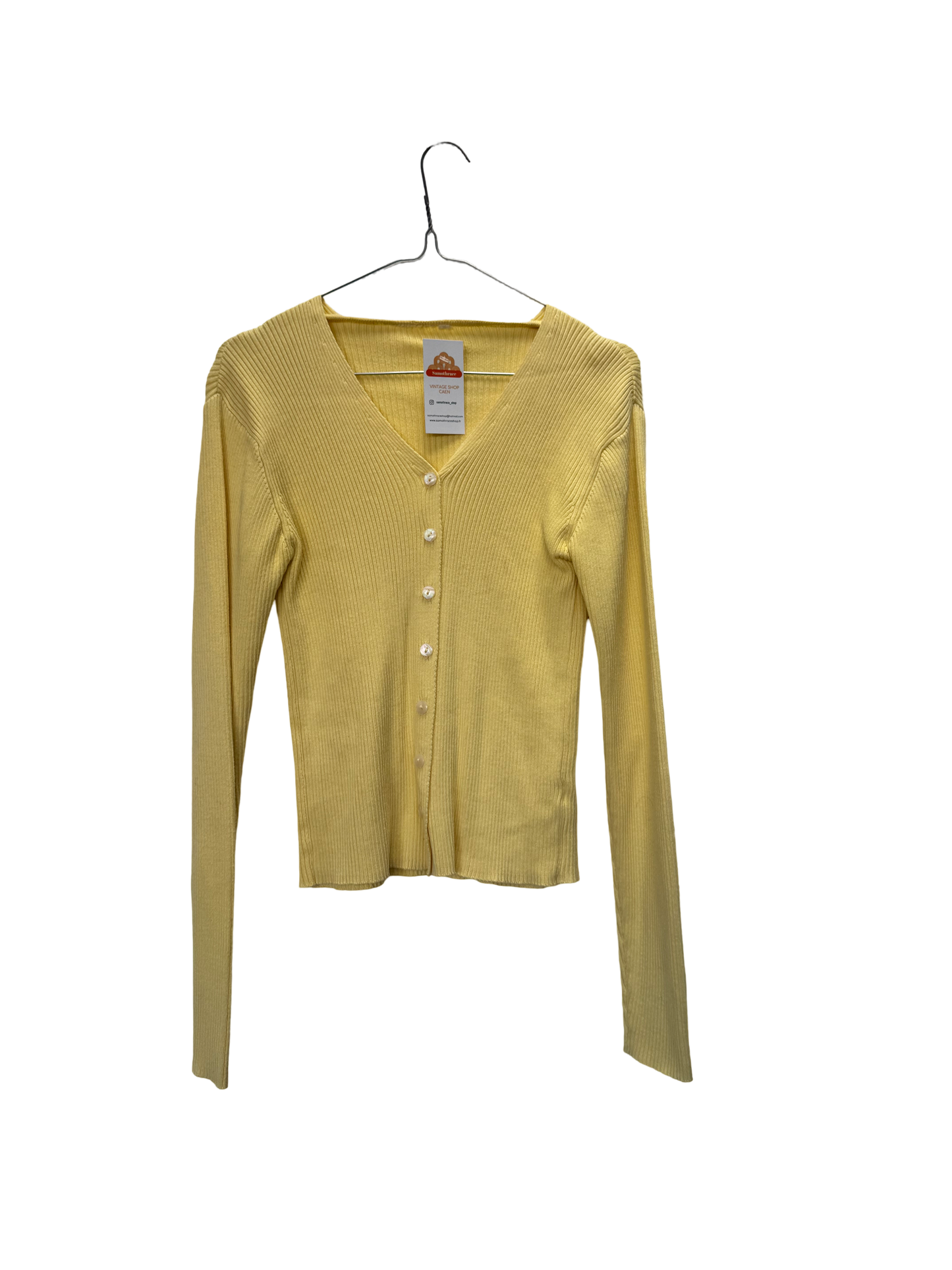 Gilet côtelé jaune