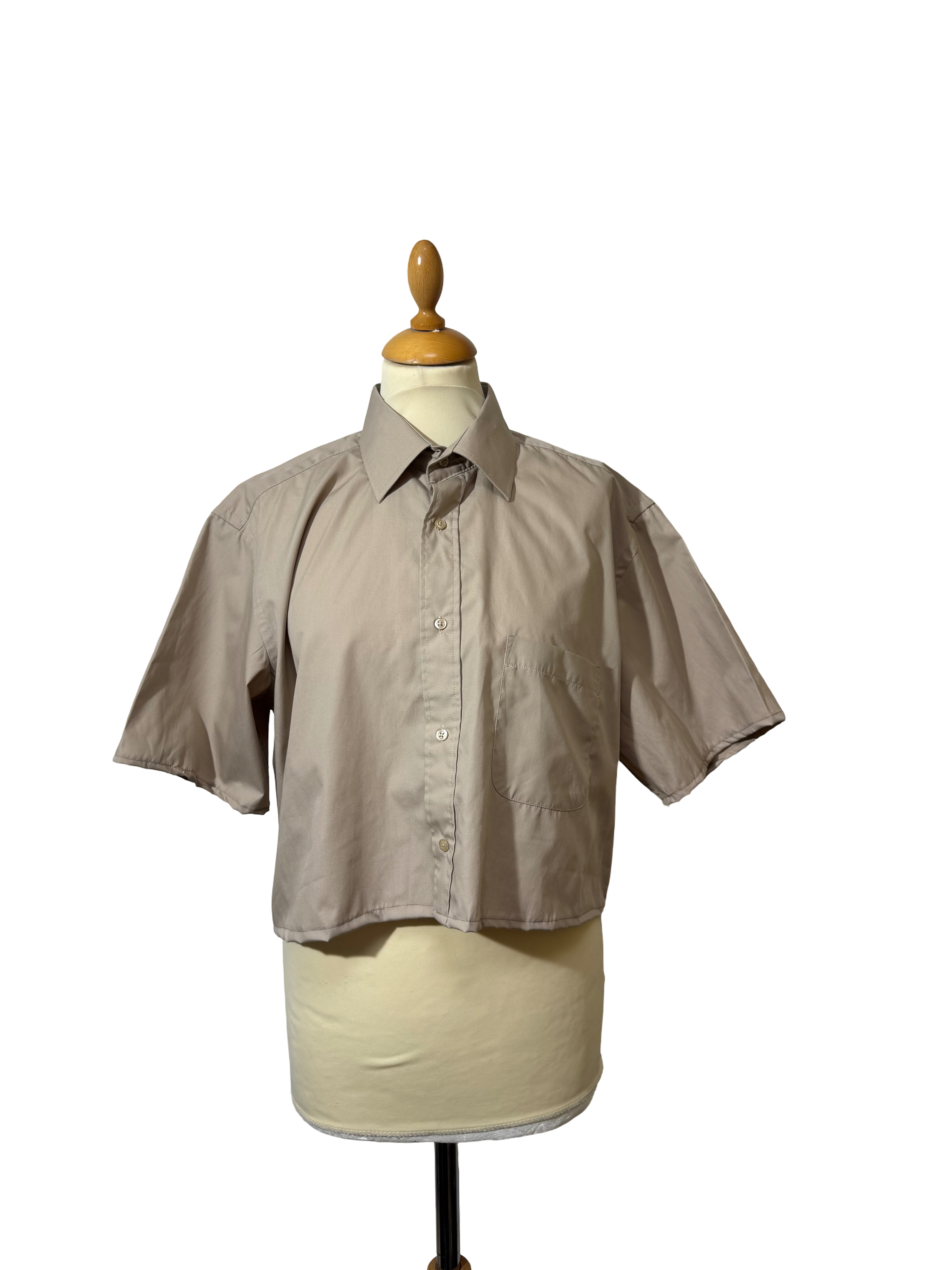 Chemise courte beige