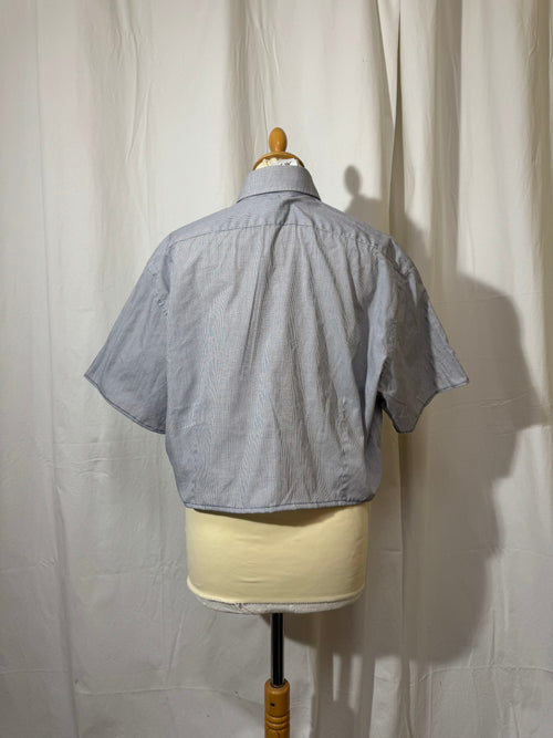 Chemise courte bleu