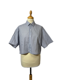 Chemise courte bleu
