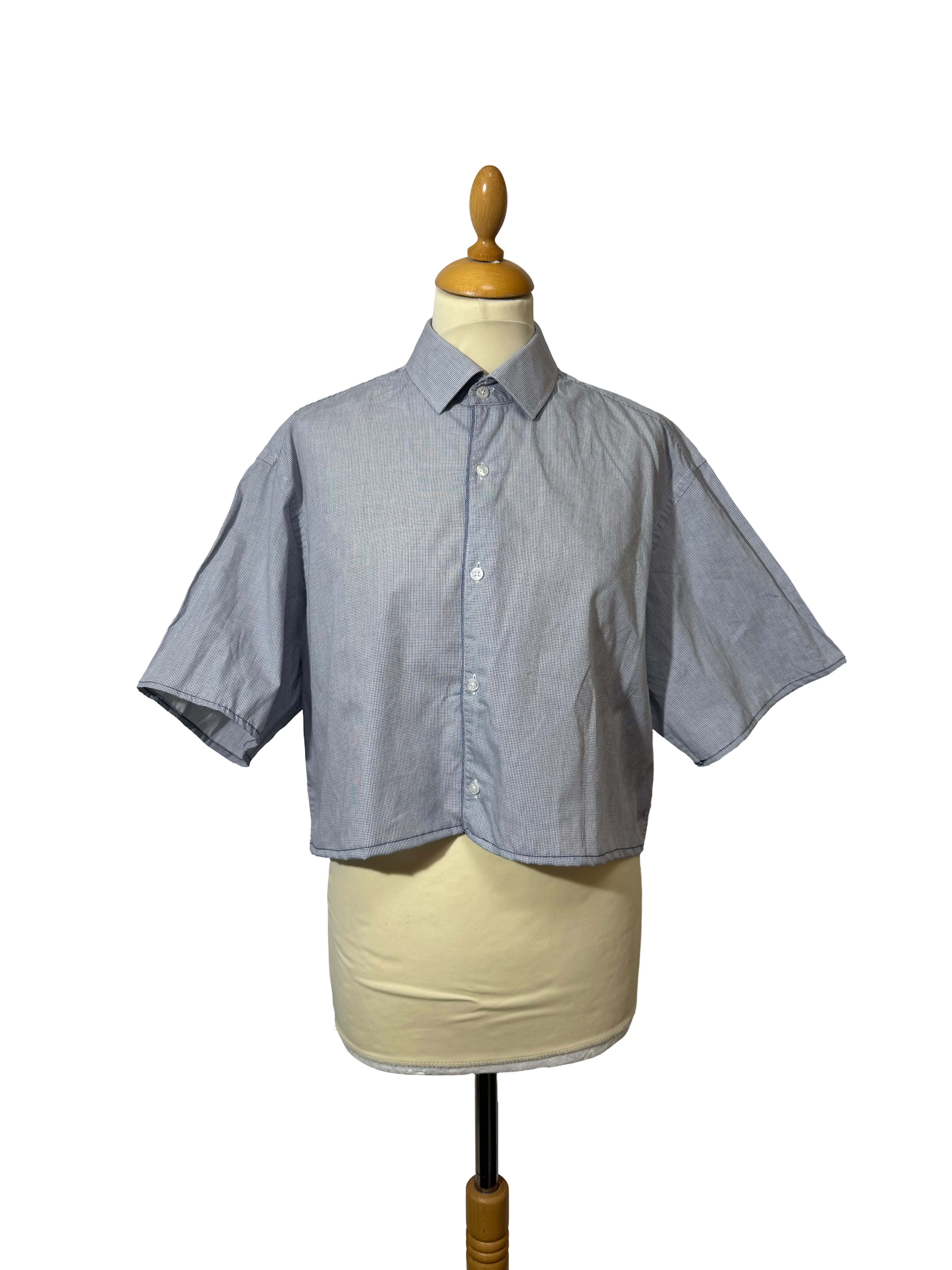 Chemise courte bleu