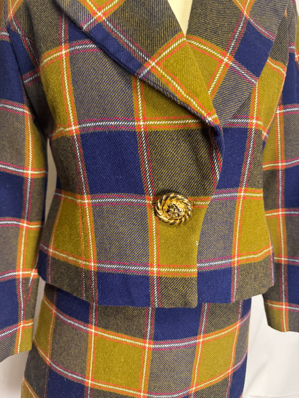 Tailleur jupe écossais