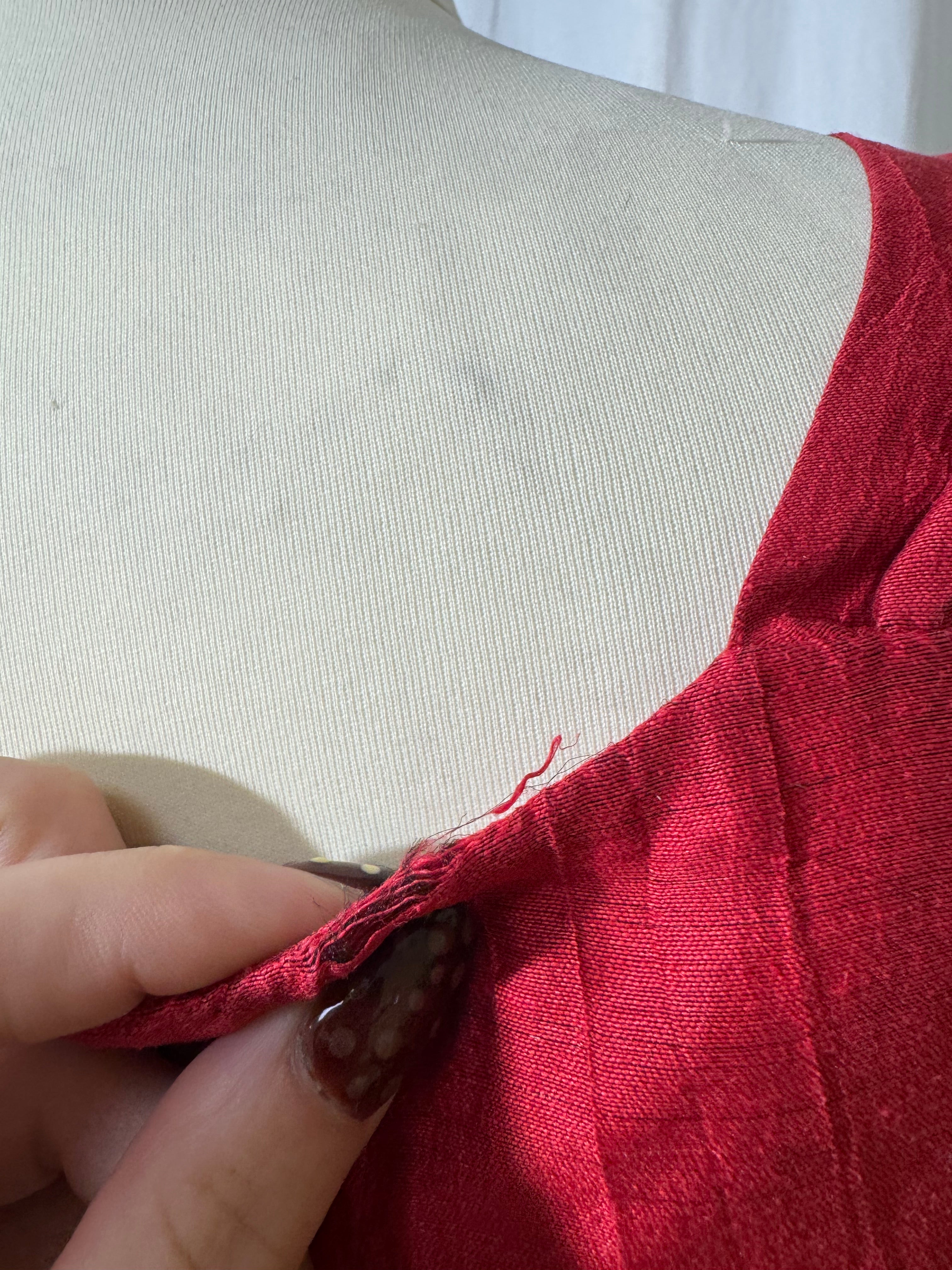 Blouse en lin rouge
