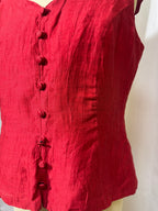Blouse en lin rouge
