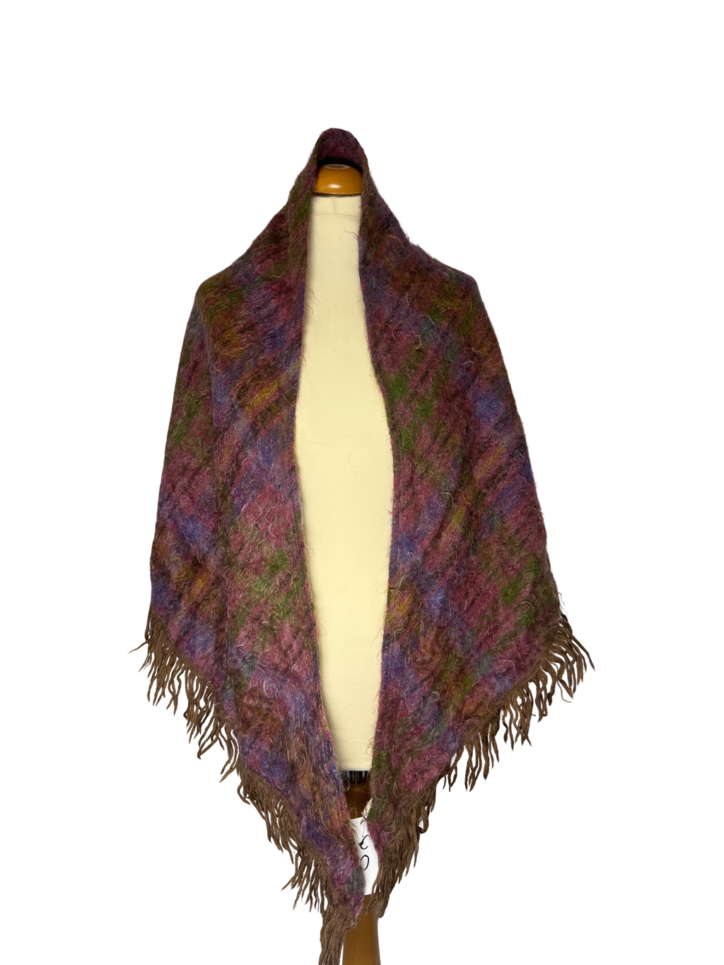 Châle rose en mohair