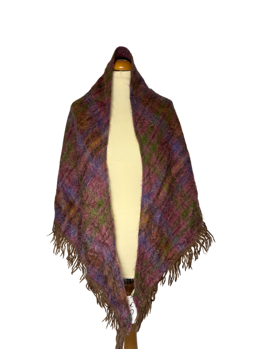 Châle rose en mohair