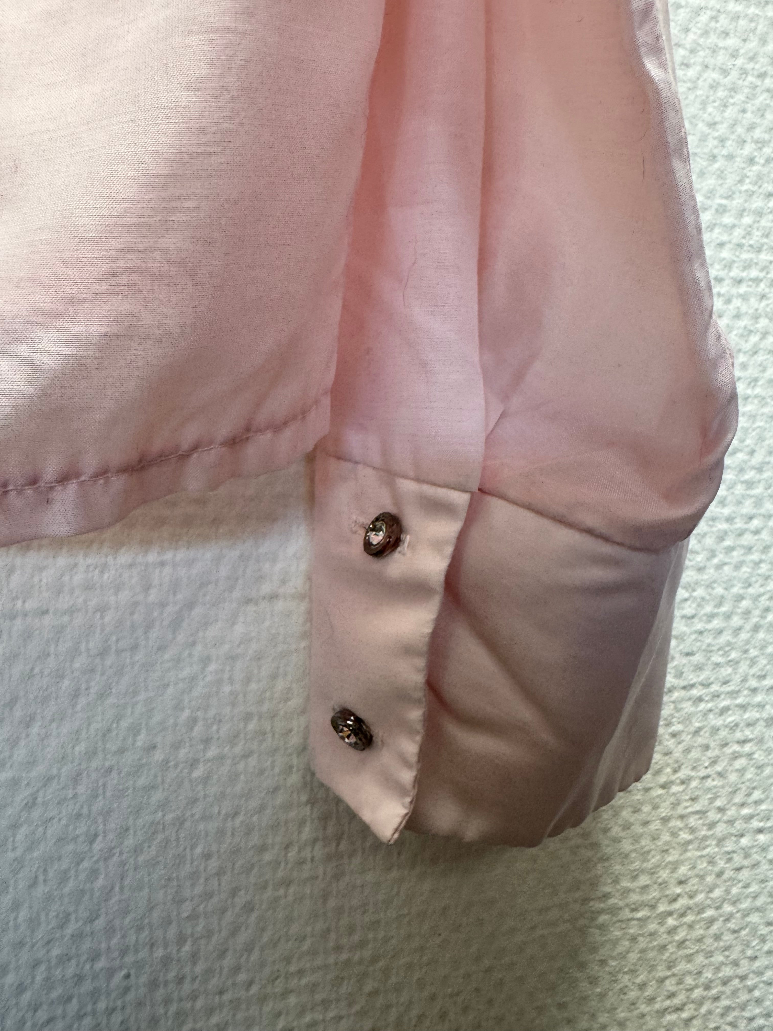 Blouse brodée rose