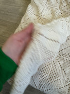 Plaid en crochet beige