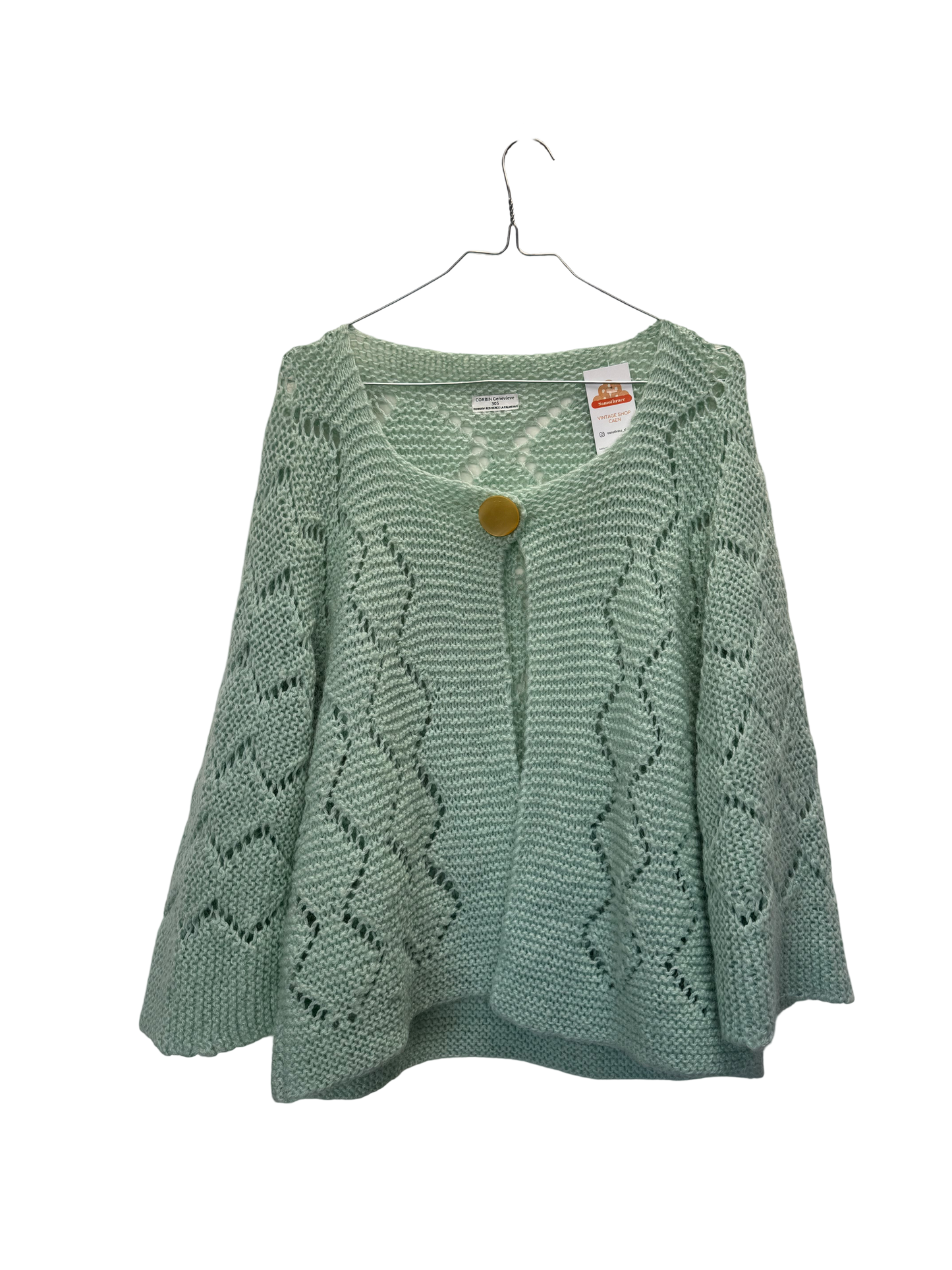 Gilet ajourée vert