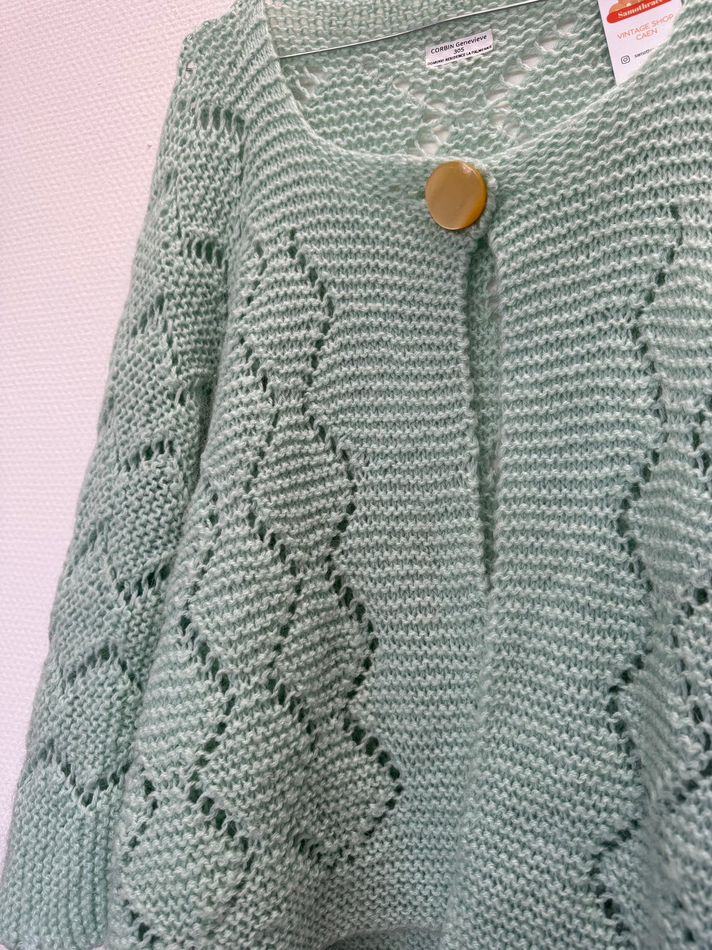 Gilet ajourée vert