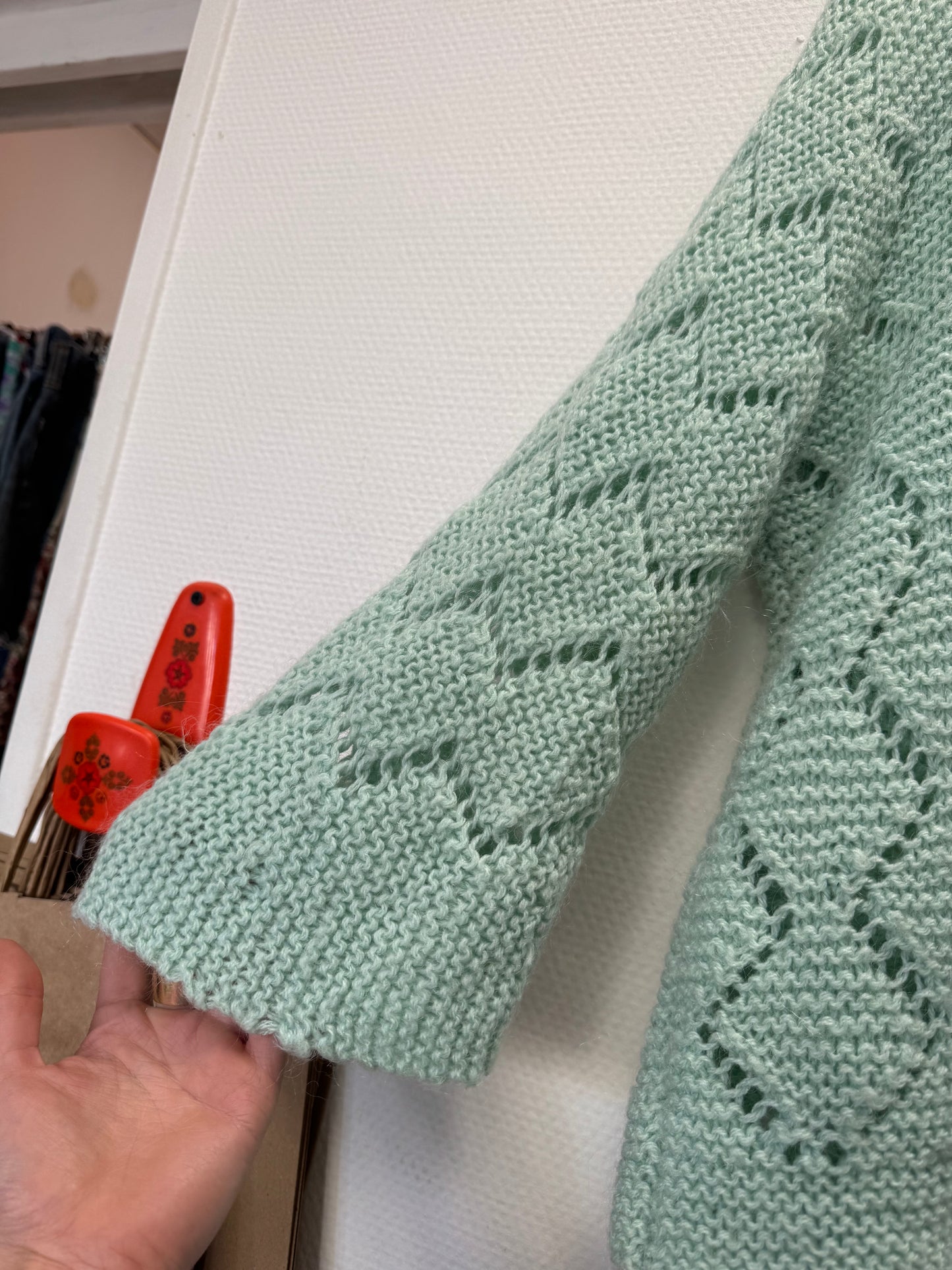 Gilet ajourée vert