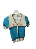 Cardigan bleu 70s