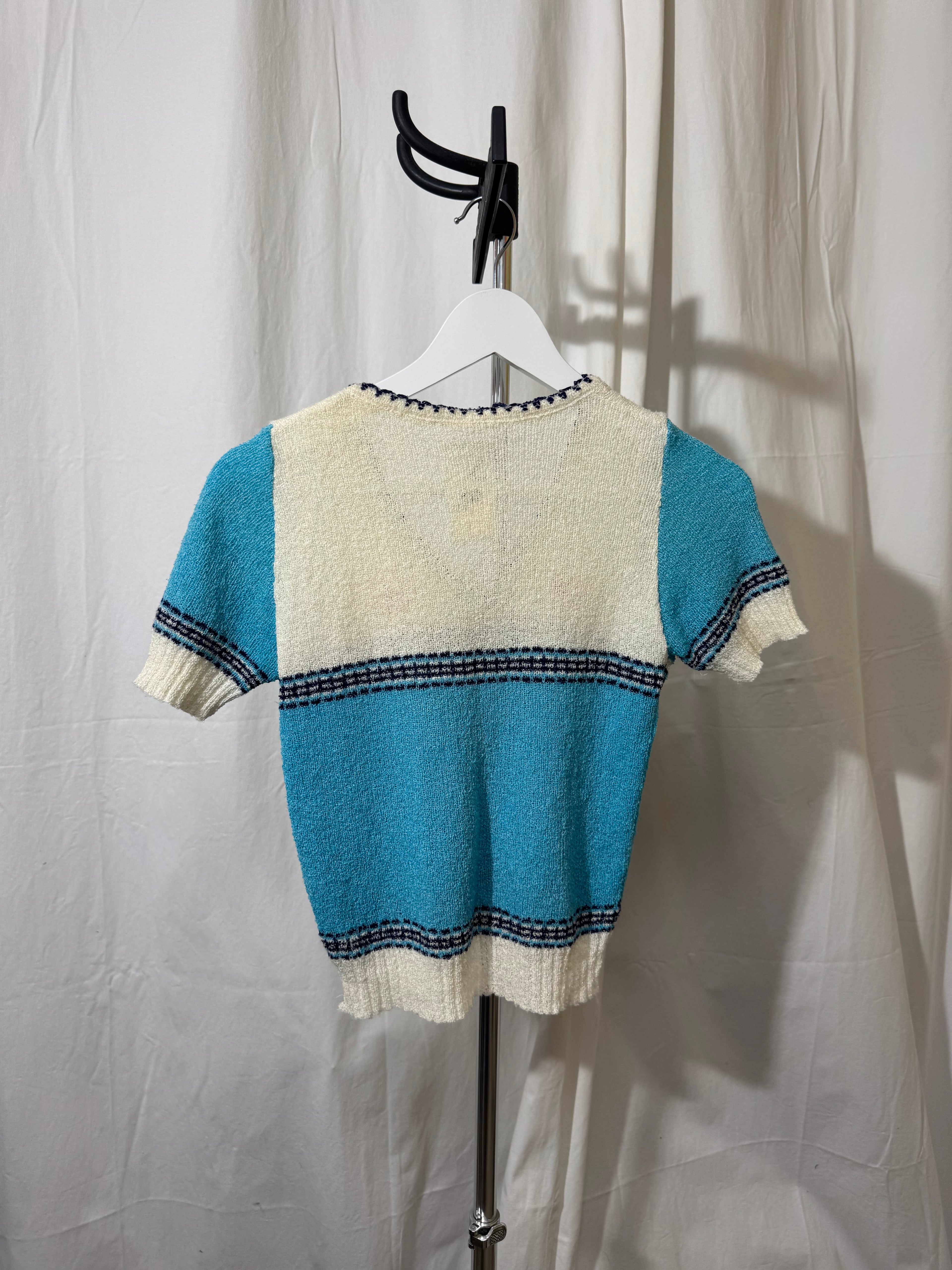 Cardigan bleu 70s