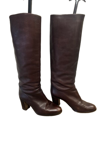 Bottes en cuir marron