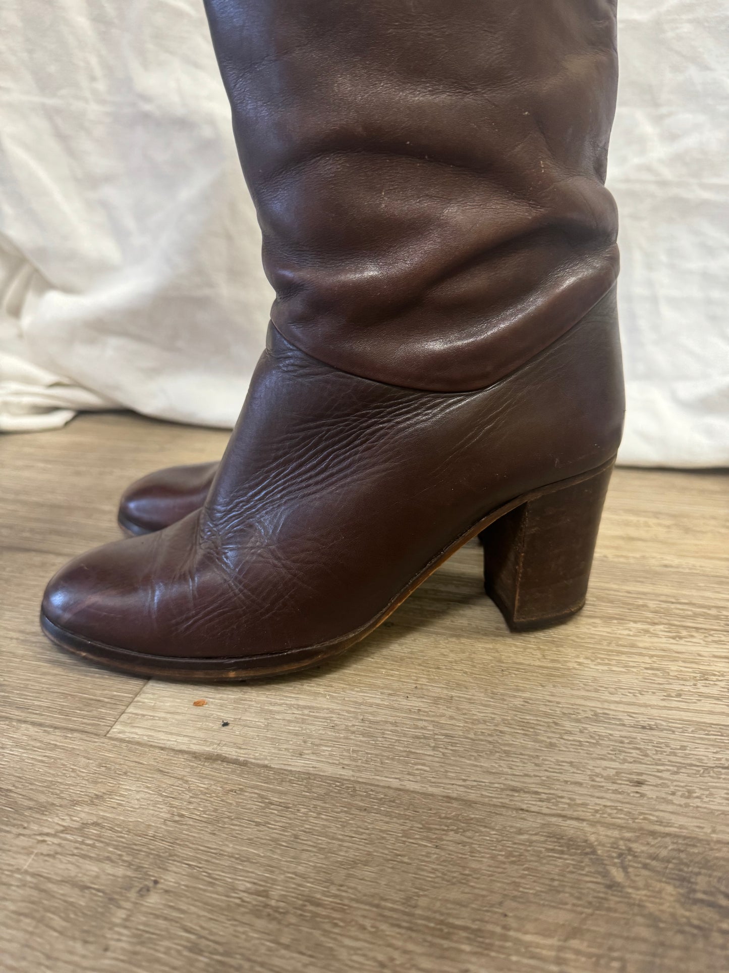 Bottes en cuir marron