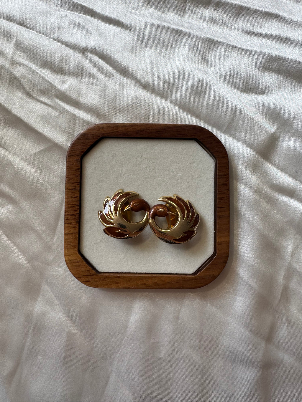 Boucles d'oreilles cygne