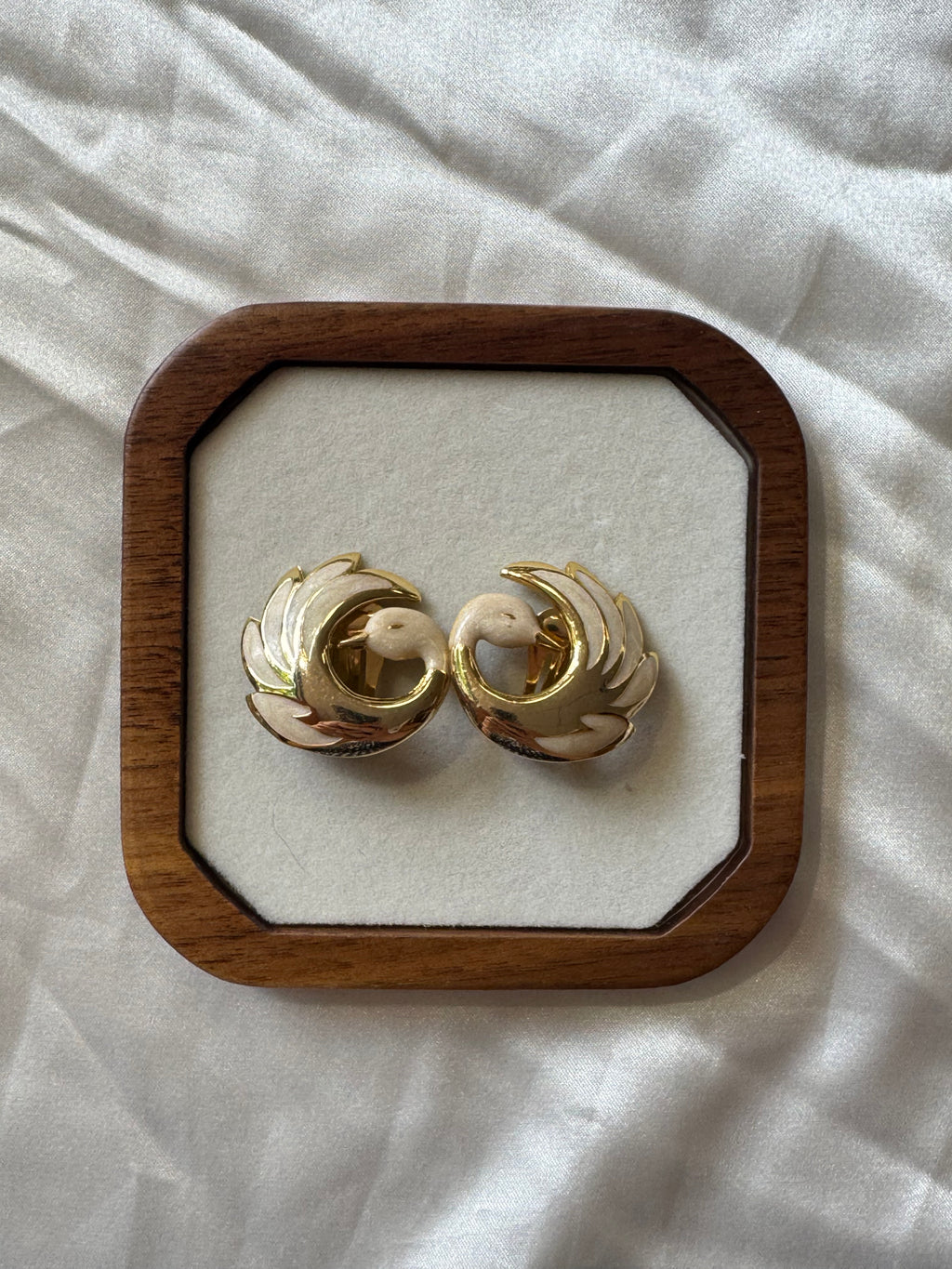 Boucles d'oreilles cygne