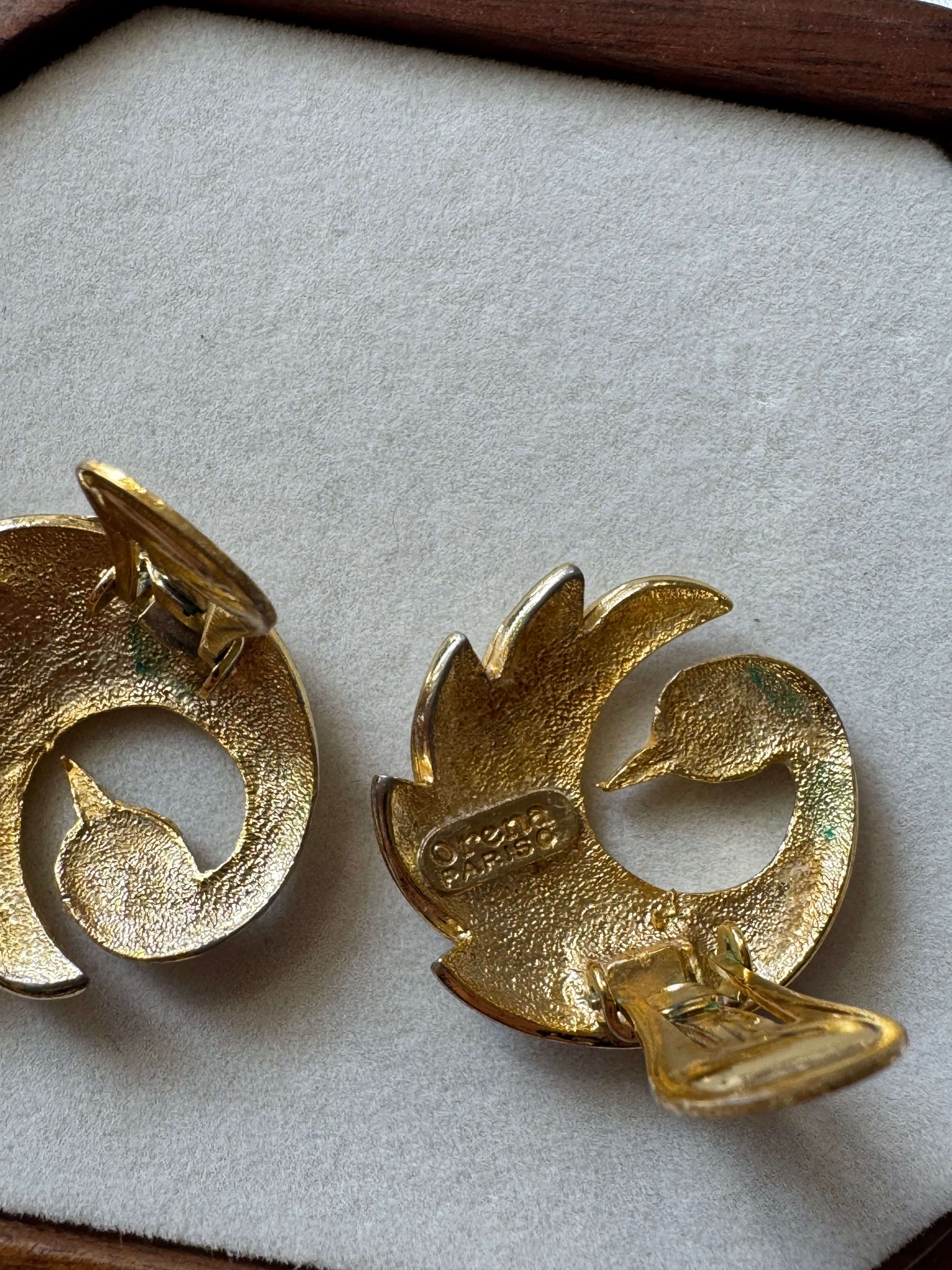 Boucles d'oreilles cygne