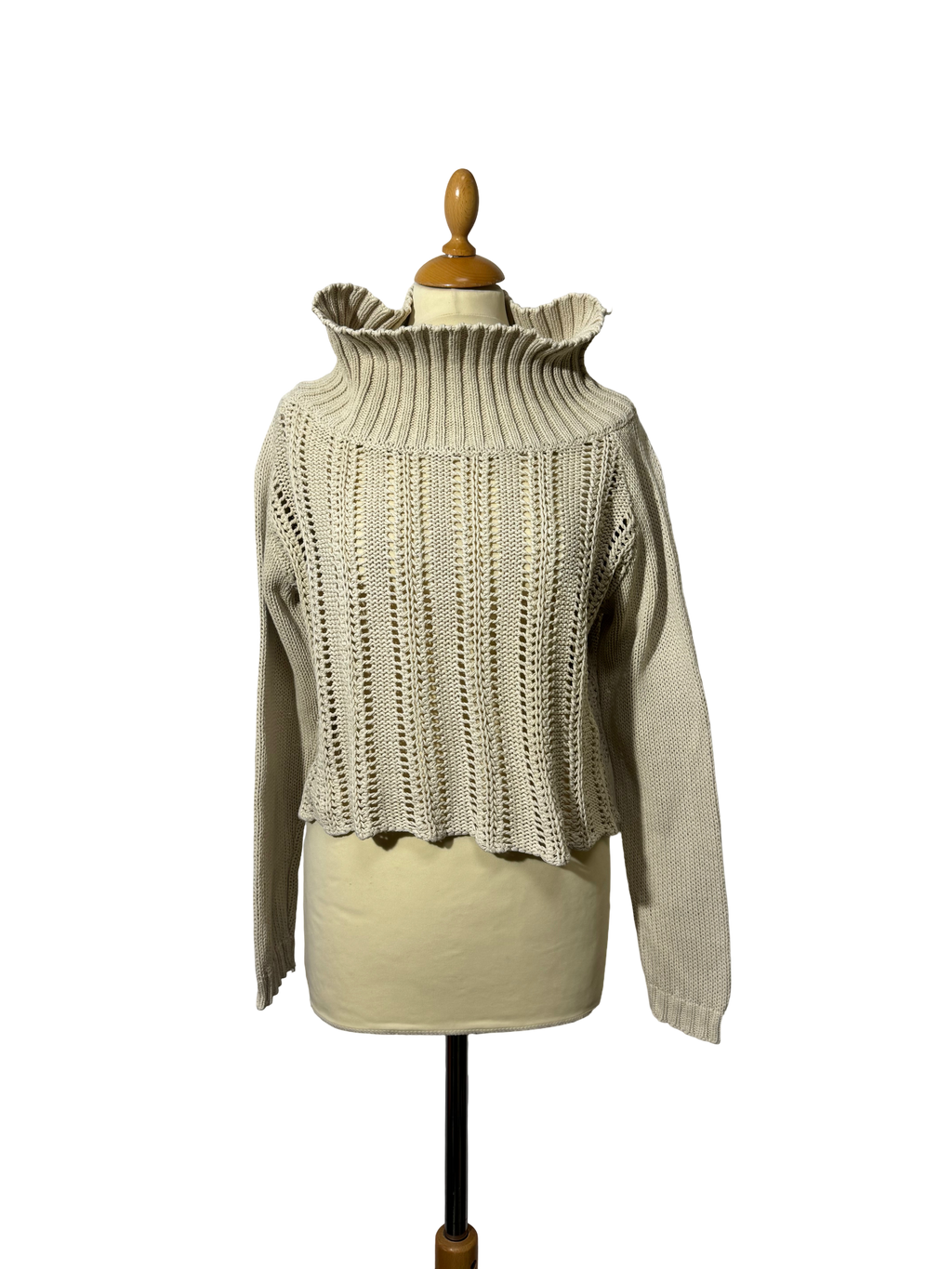 Pull ajourée beige