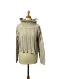 Pull ajourée beige