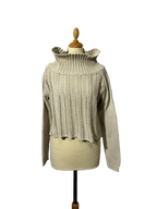 Pull ajourée beige