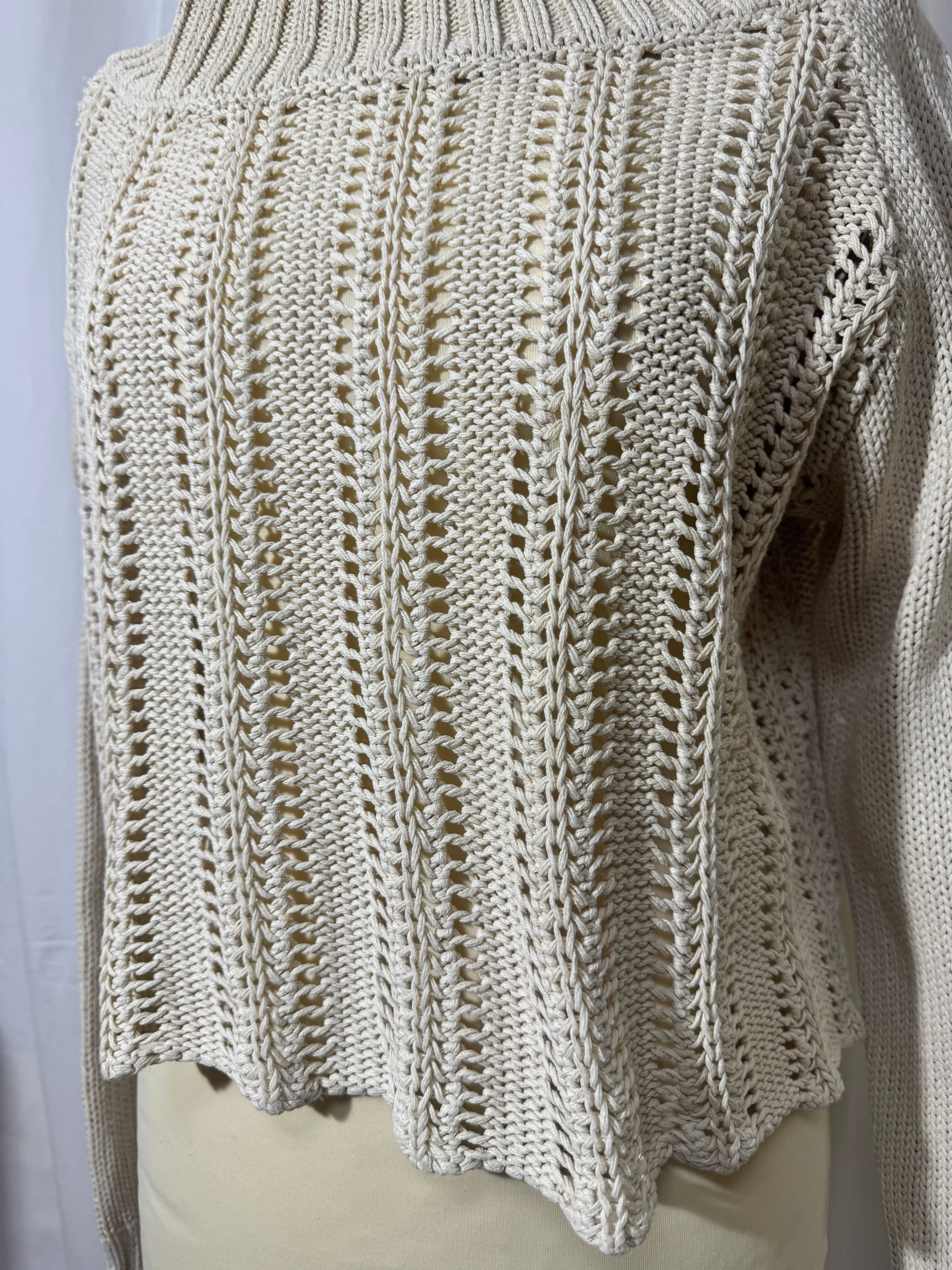 Pull ajourée beige