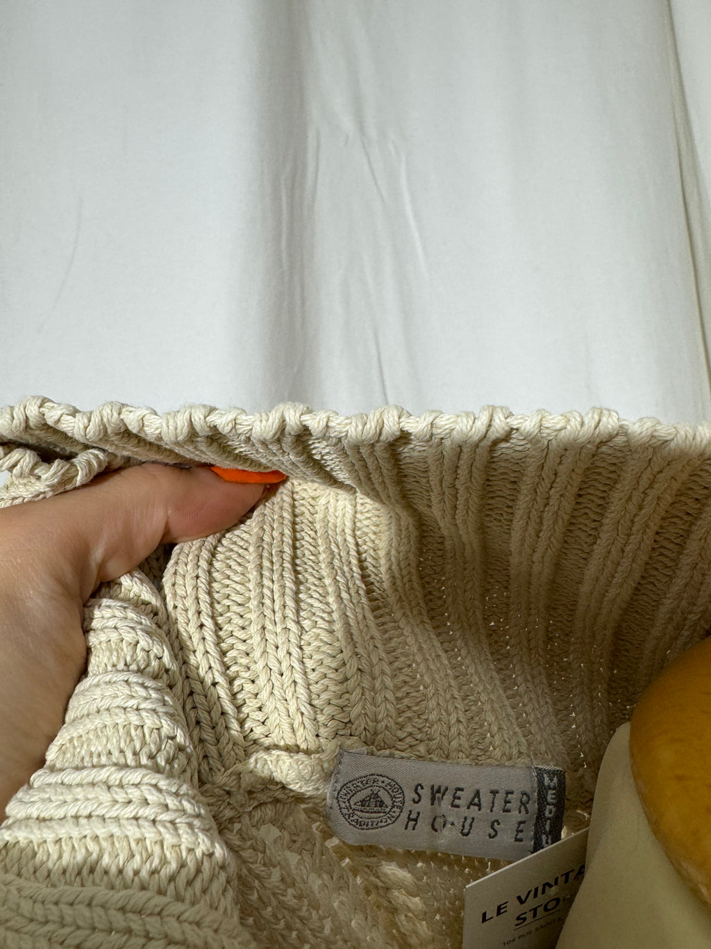 Pull ajourée beige