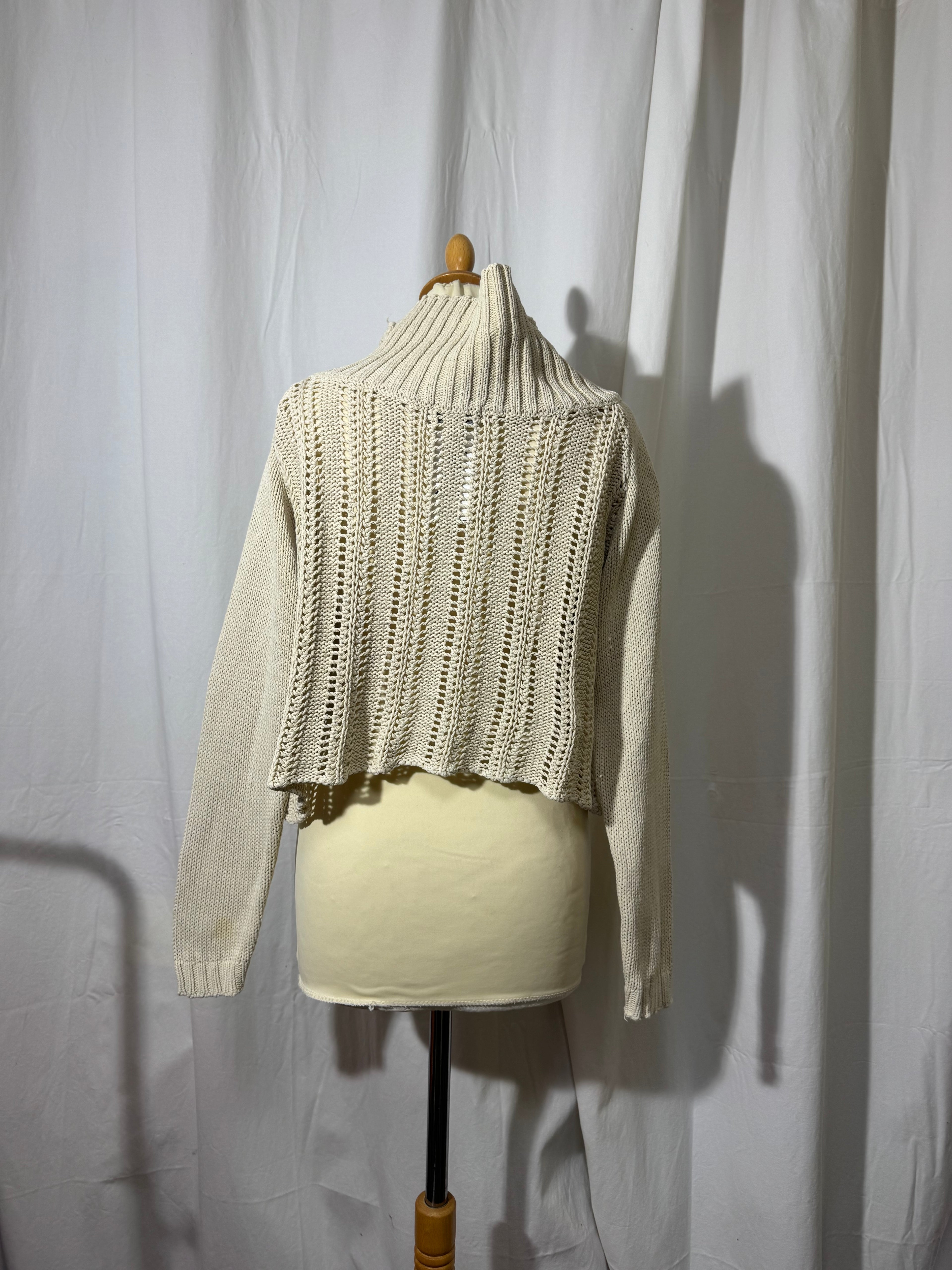 Pull ajourée beige