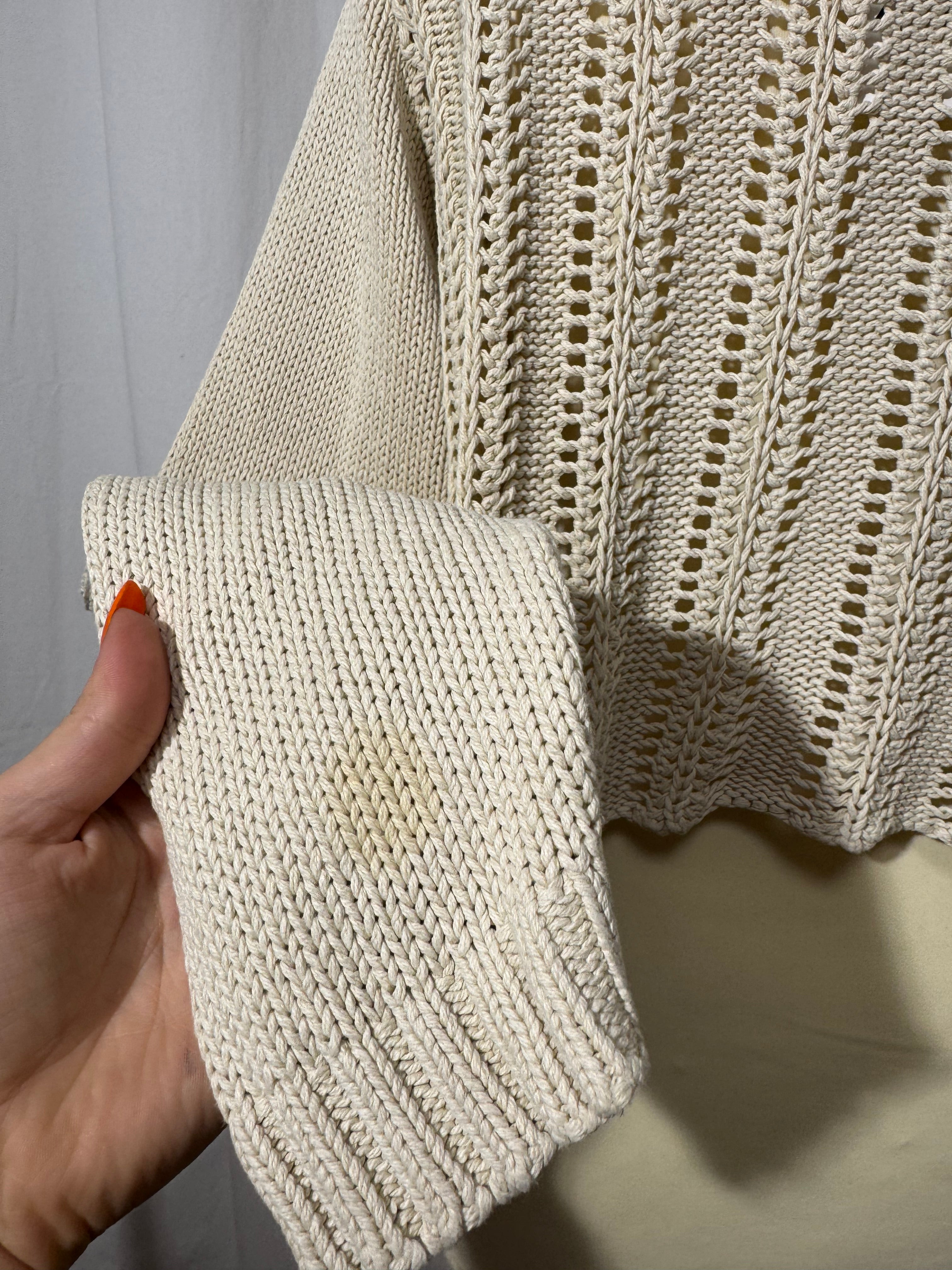Pull ajourée beige