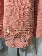 Pull ajourée rose