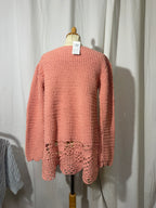 Pull ajourée rose
