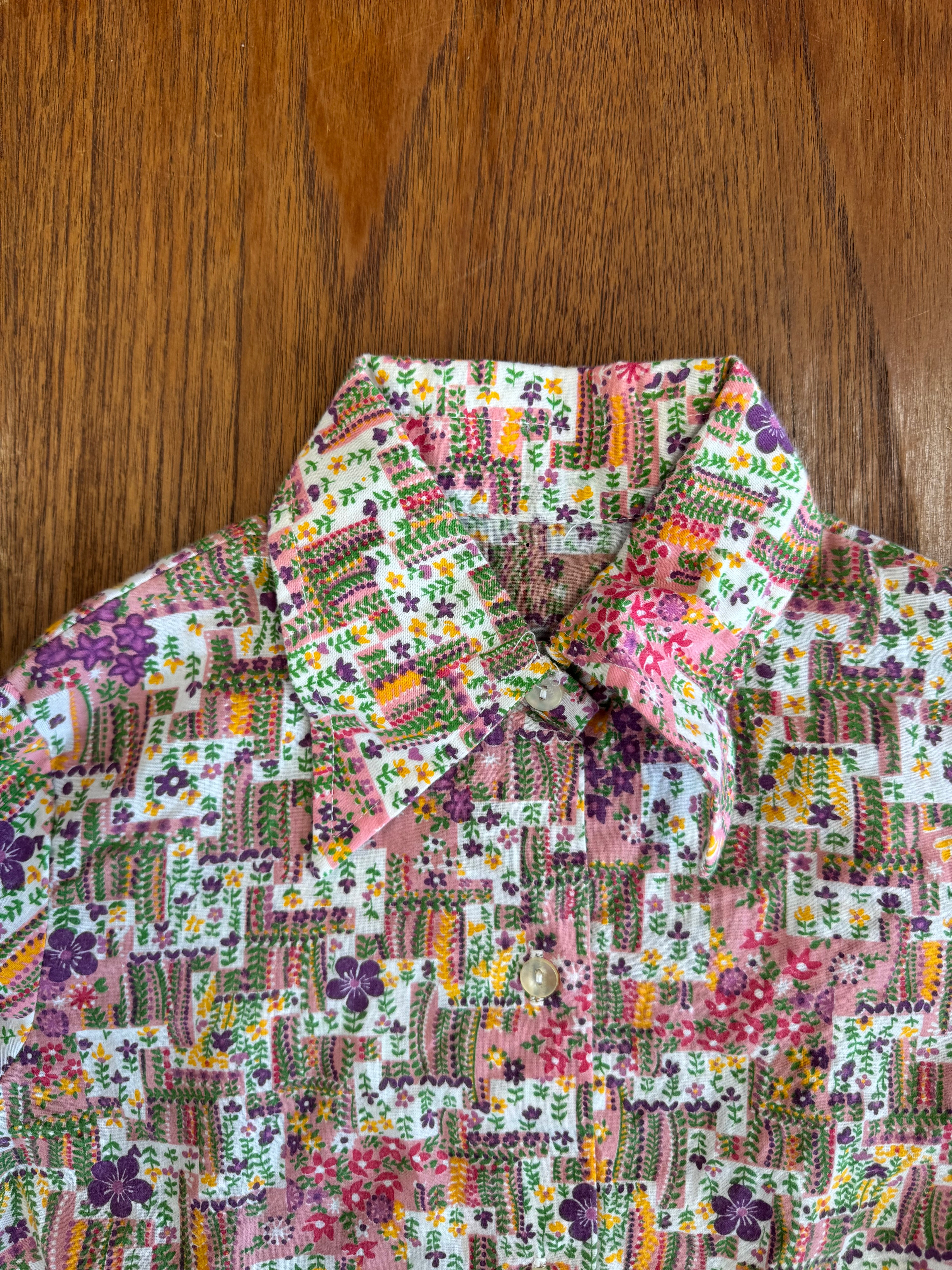 Chemise à fleurs 70s