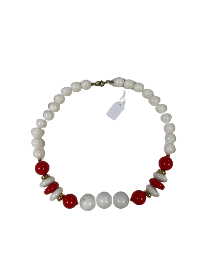 Collier perle plastique 80s