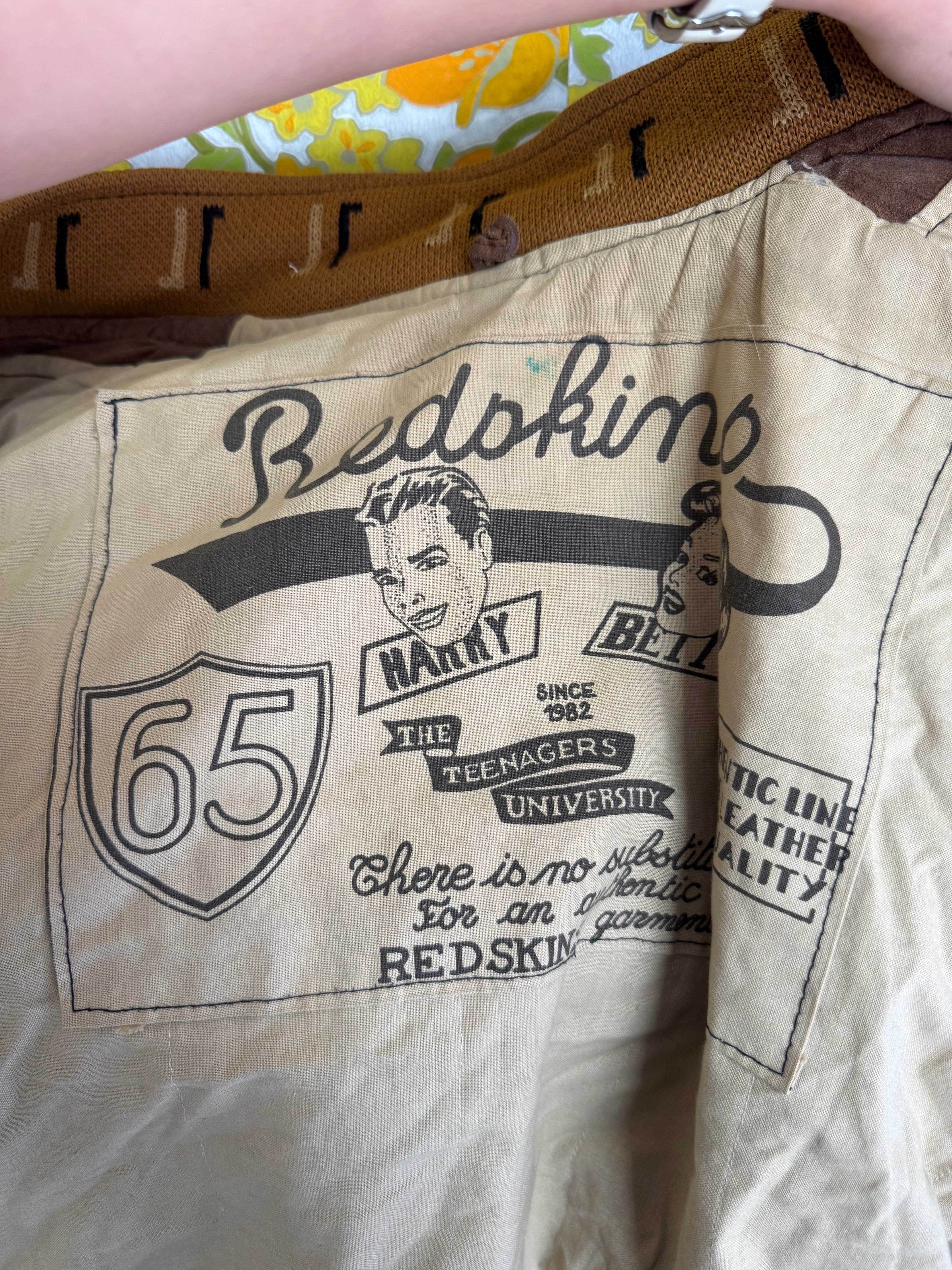 Bombers en daim Redskins