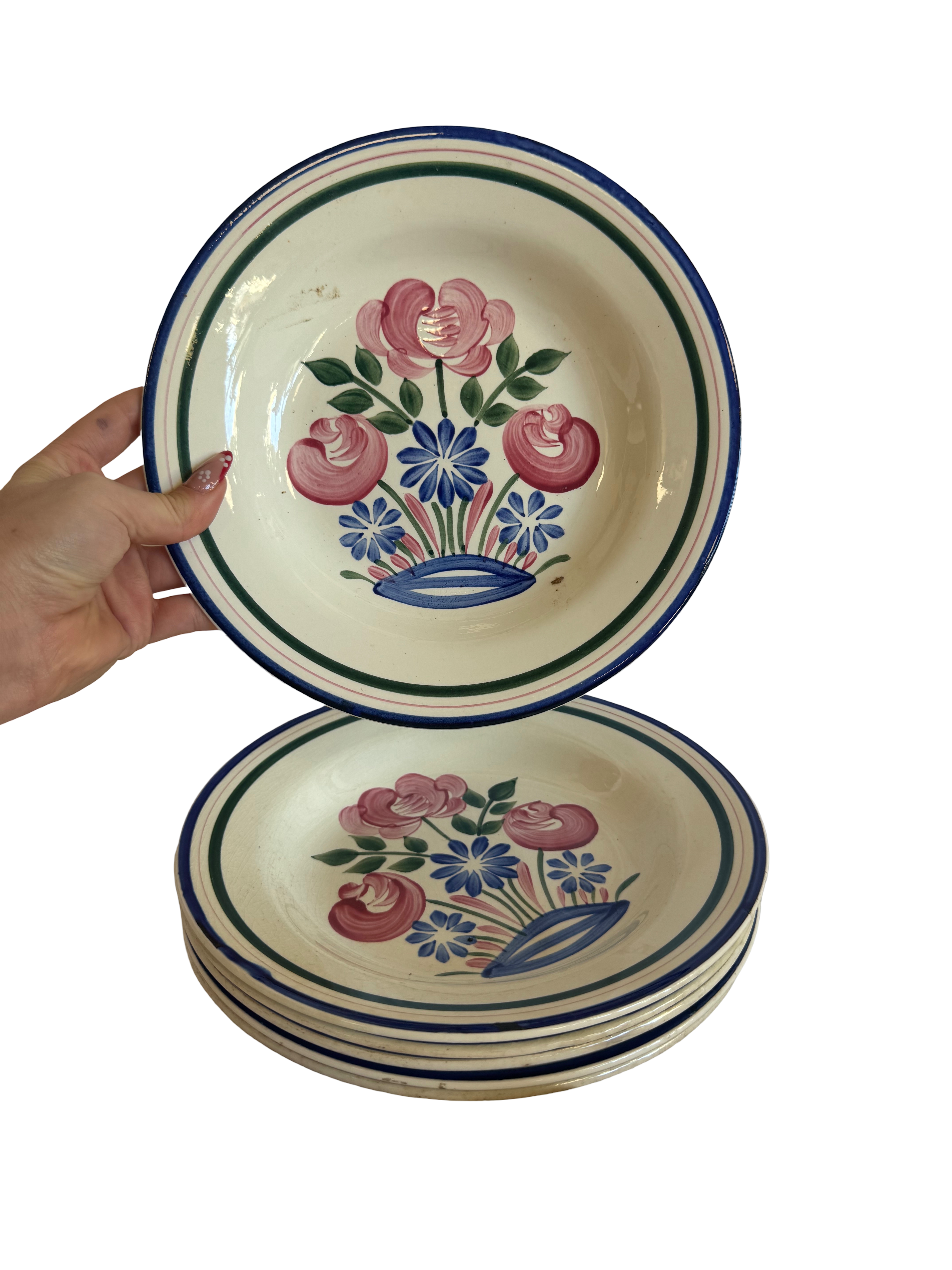 Assiettes creuses à fleurs