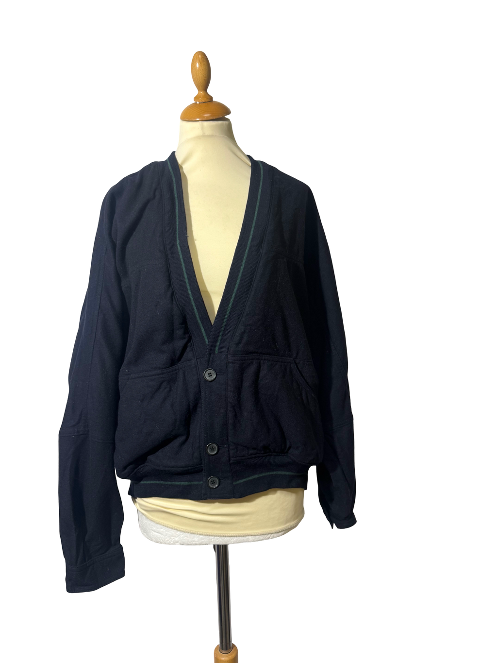 Cardigan en laine bleu marine