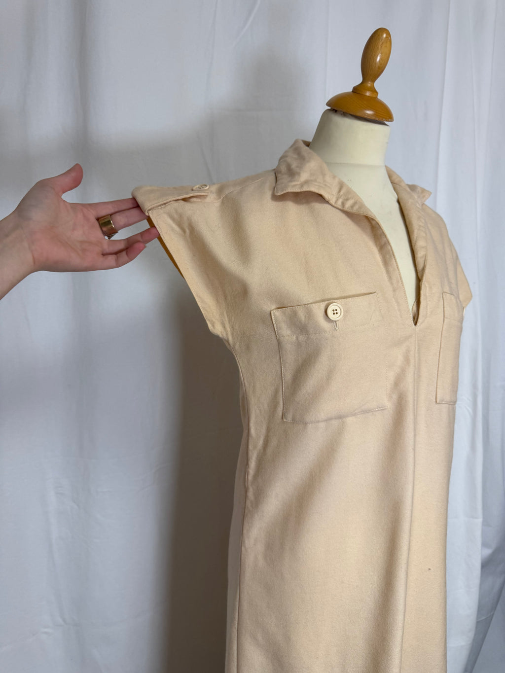 Robe longue beige