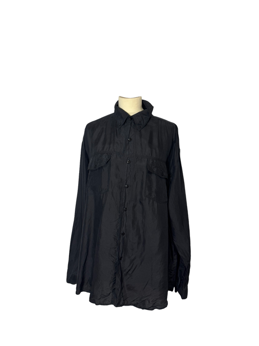 Chemise en soie noire