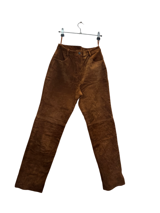 Pantalon en cuir marron