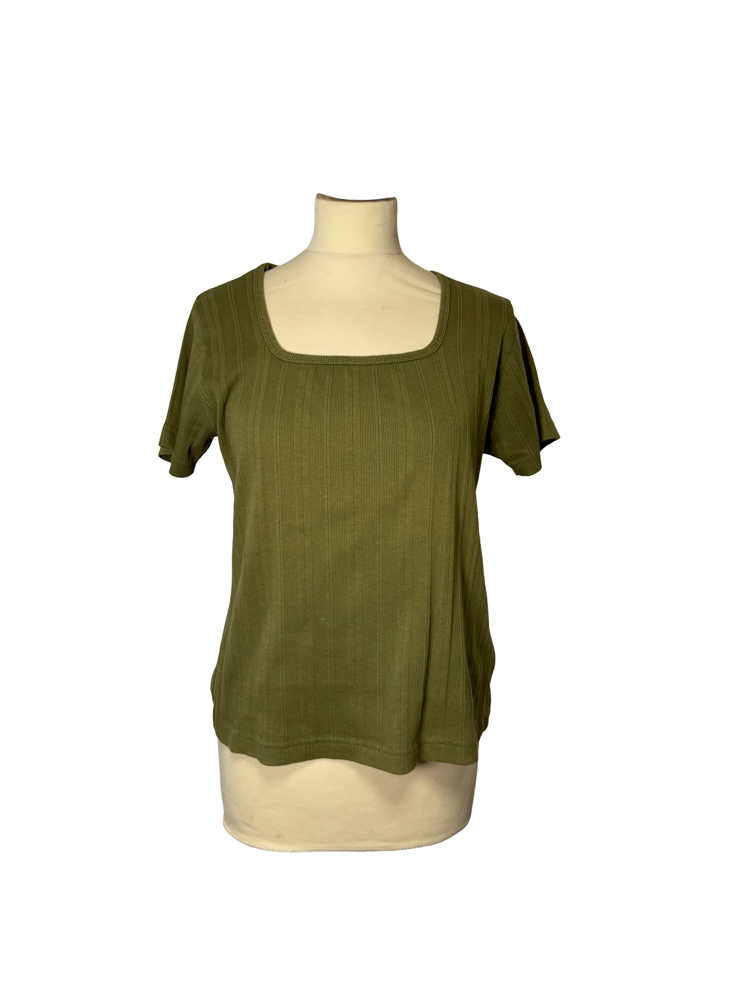 T-shirt kaki côtelé