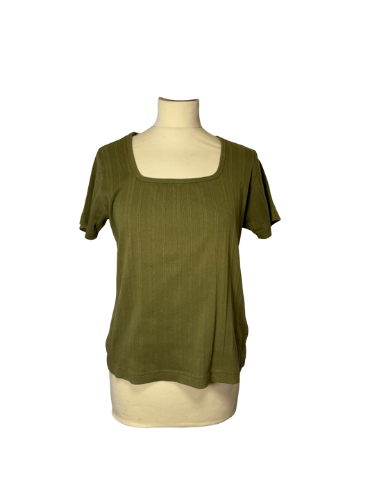 T-shirt kaki côtelé