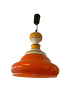 Lustre en opaline et céramique 70s