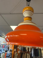 Lustre en opaline et céramique 70s