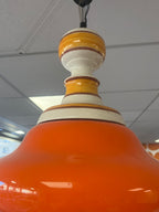 Lustre en opaline et céramique 70s