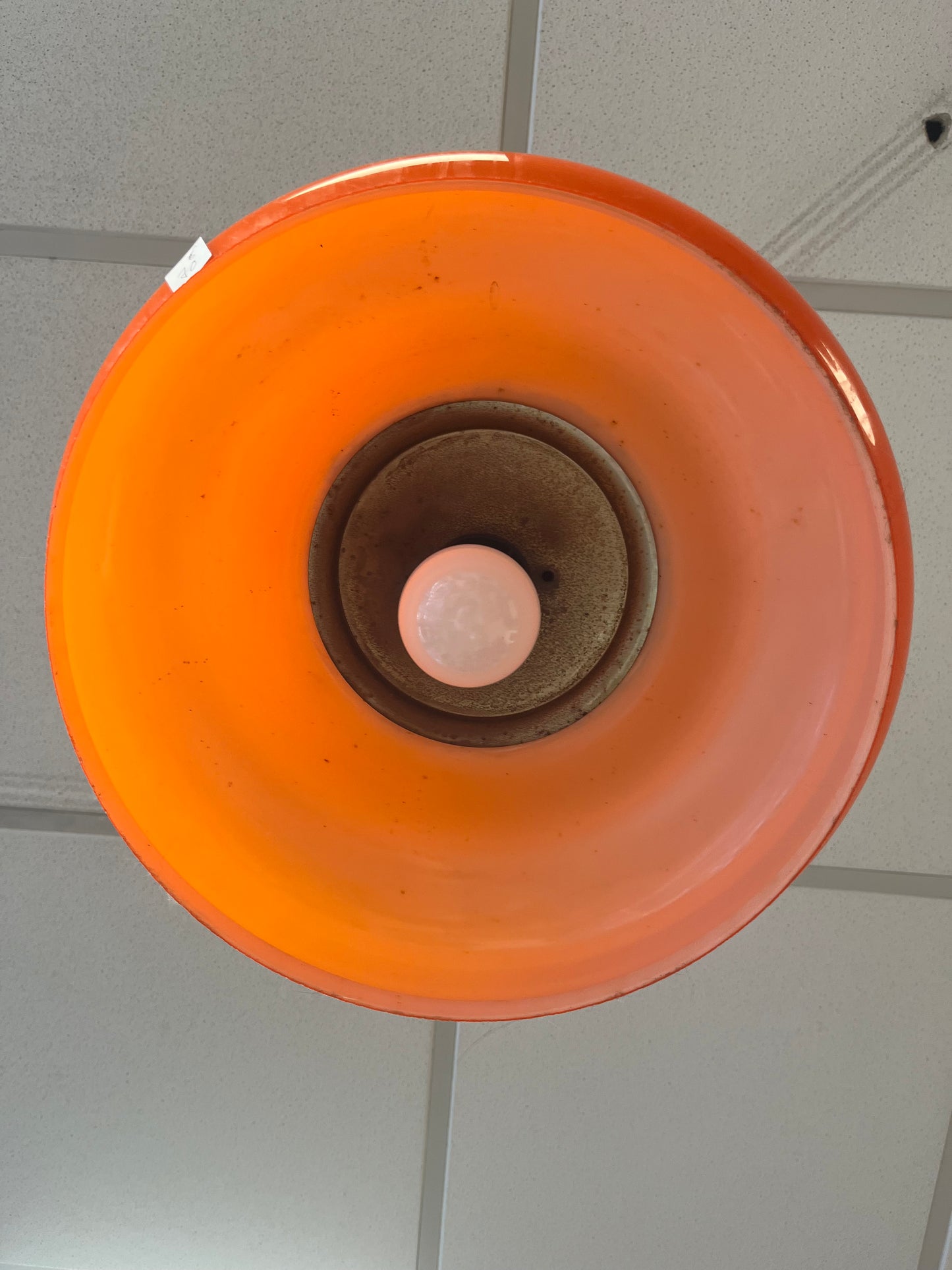 Lustre en opaline et céramique 70s