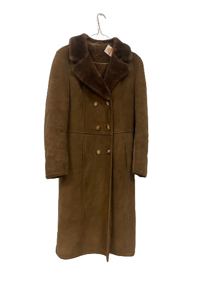 Manteau en peau lainée marron
