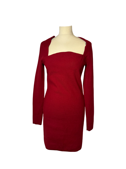 Robe en maille rouge