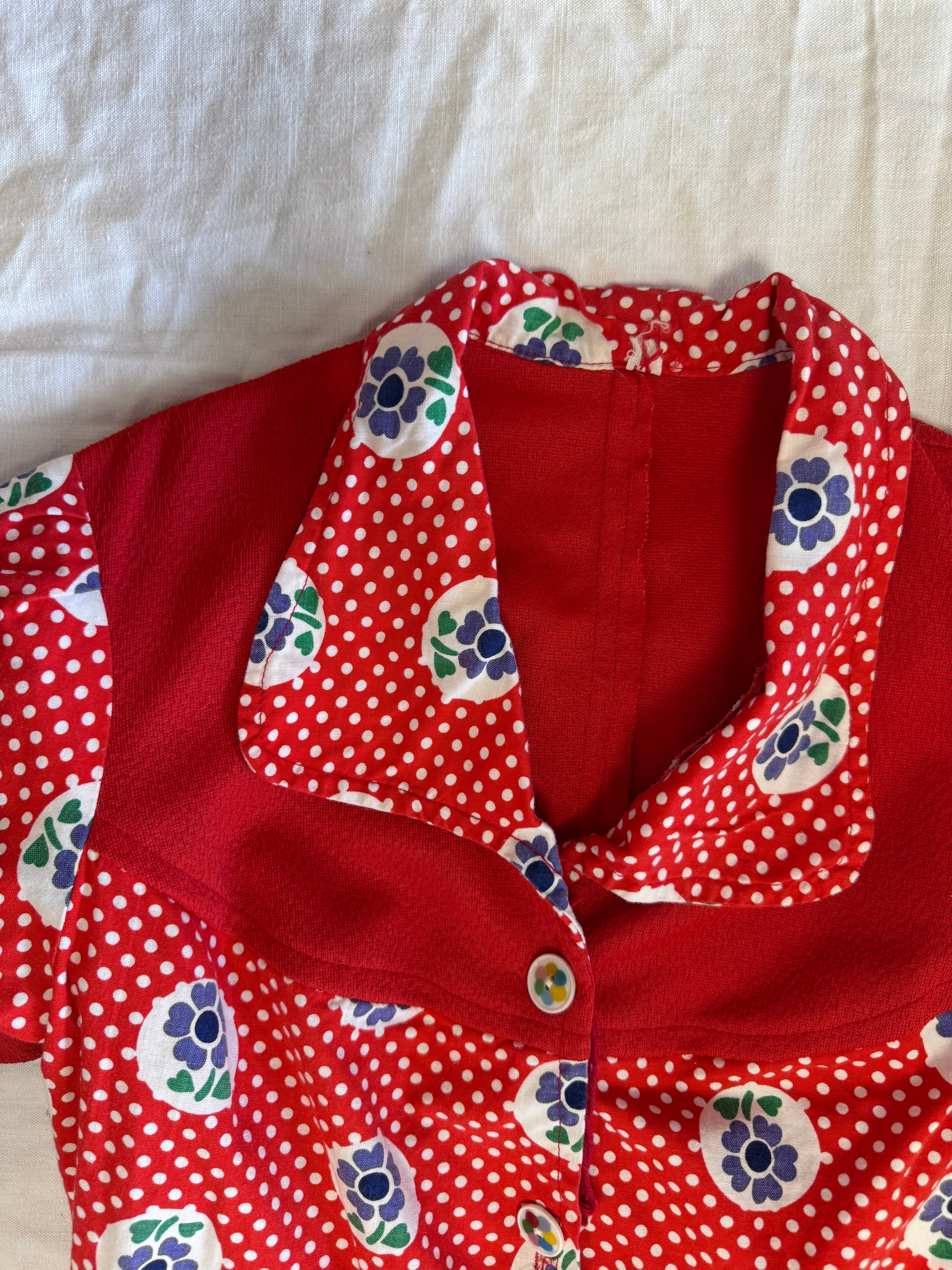 Blouse à fleurs 70s