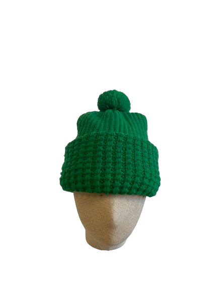 Bonnet en maille vert