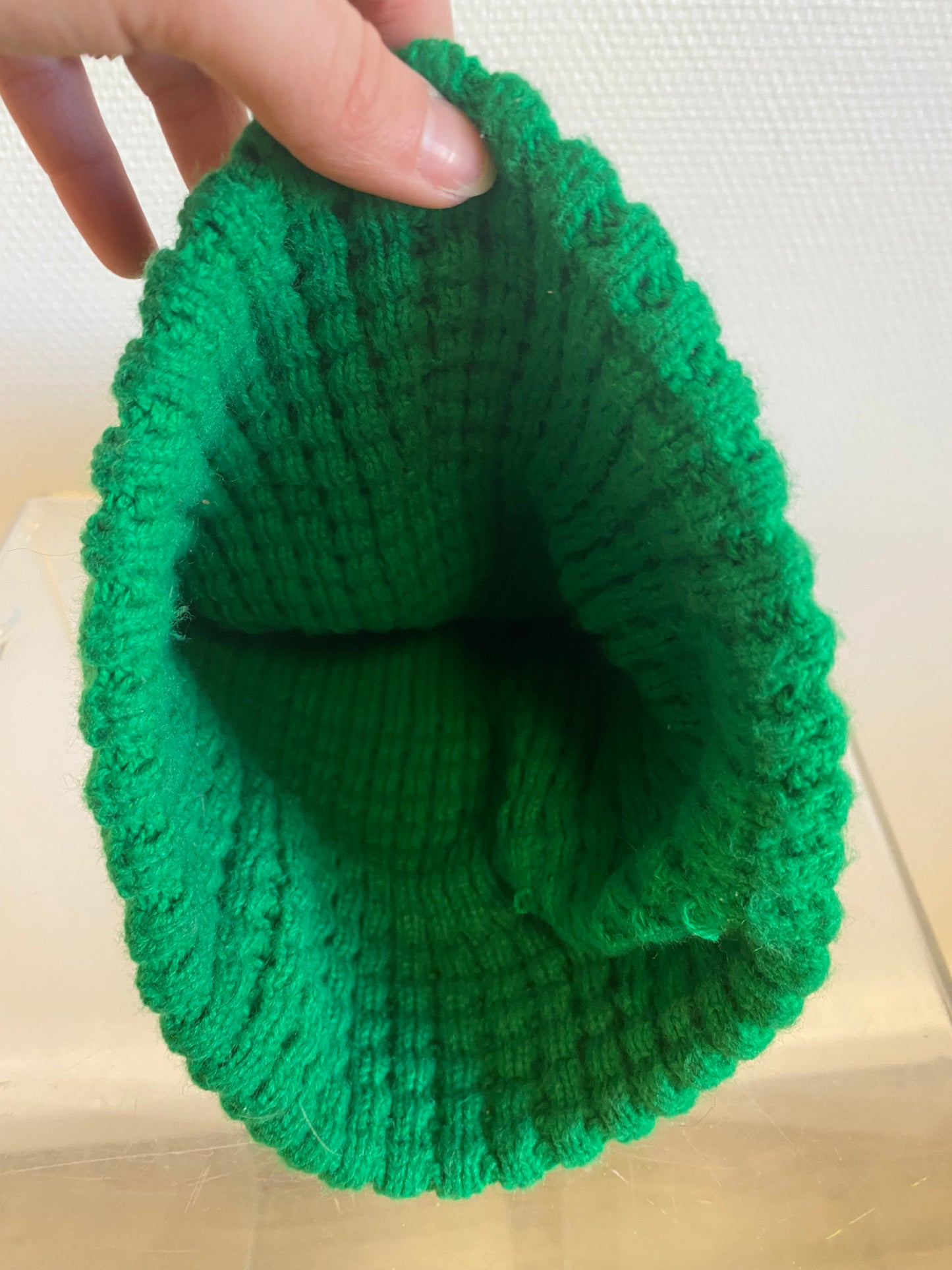 Bonnet en maille vert